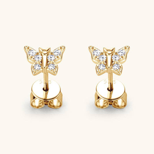 Moissanite Butterfly Stud Earrings in 925 Sterling Silver
