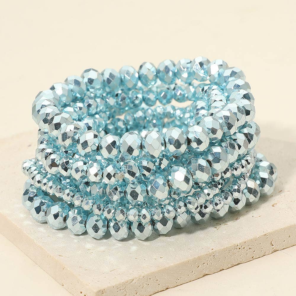 Faceted Beaded Stretch Multi Layered Bracelets