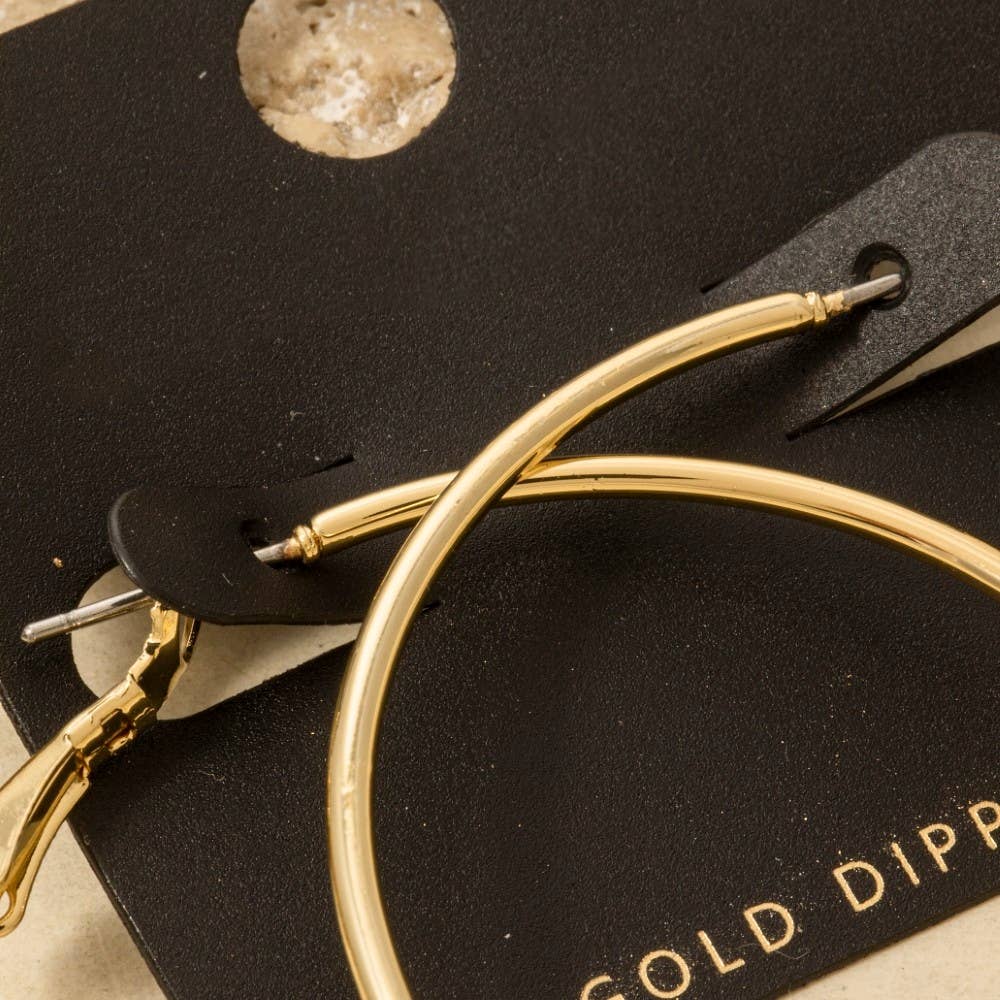 Gold Dipped 50Mm Latch Hoop Earrings