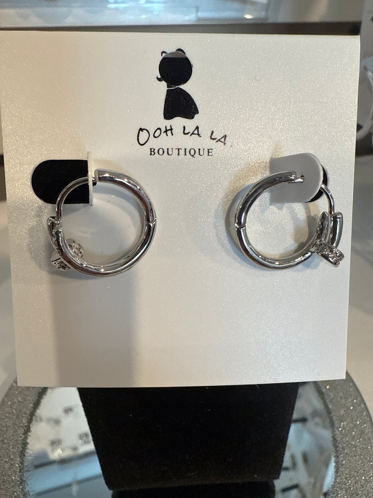 WD Spiral Nail Huggie Earrings