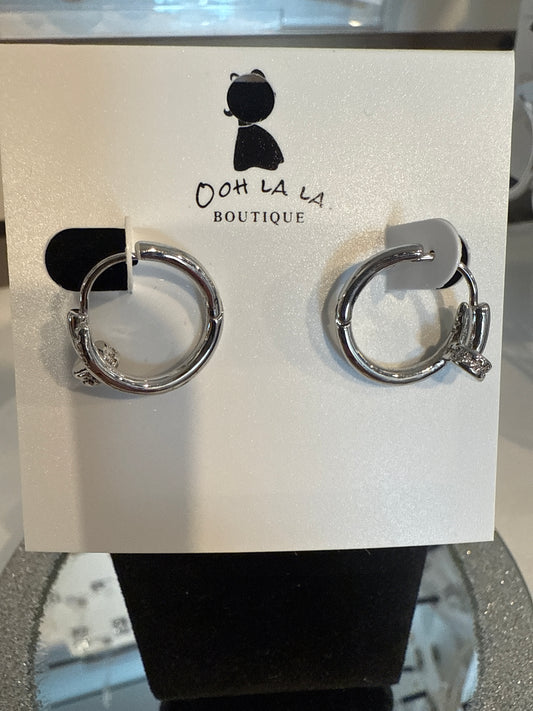 WD Spiral Nail Huggie Earrings