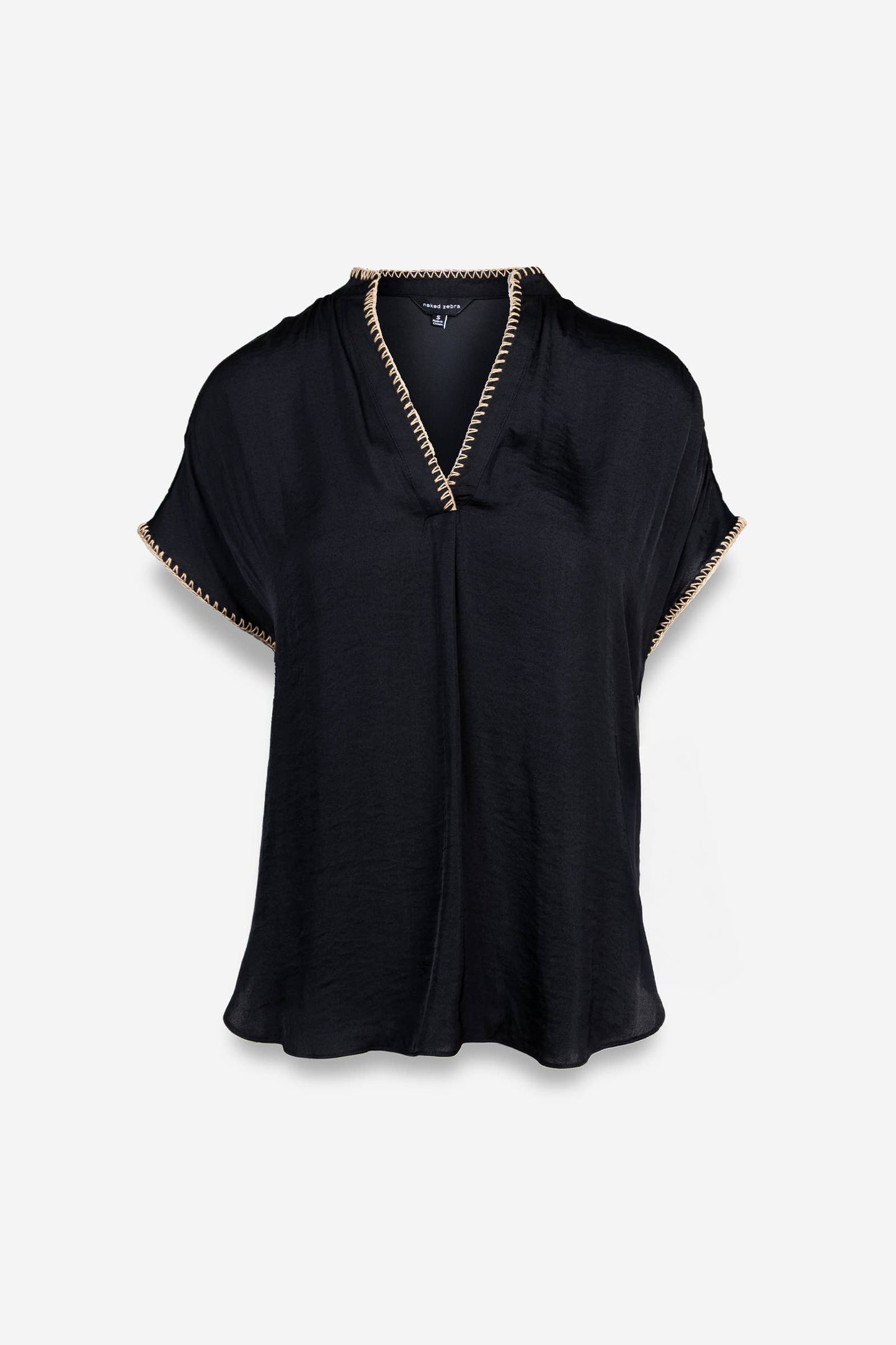 Whipstitch Drop Shoulder Regular Blouse