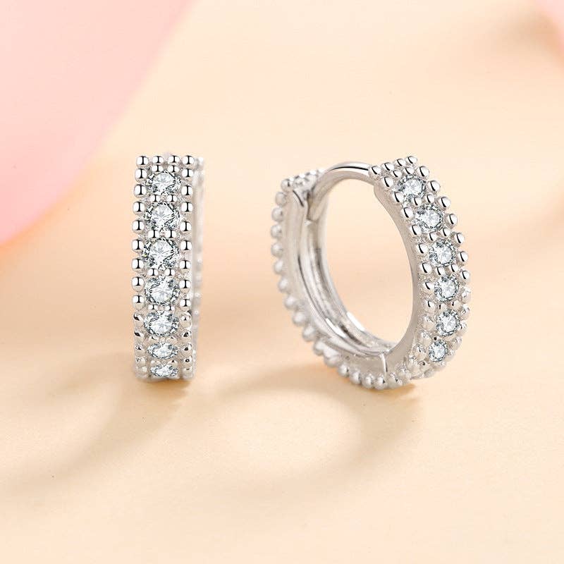 Moissanite Wedding Hoop Earrings in 925 Sterling Silver
