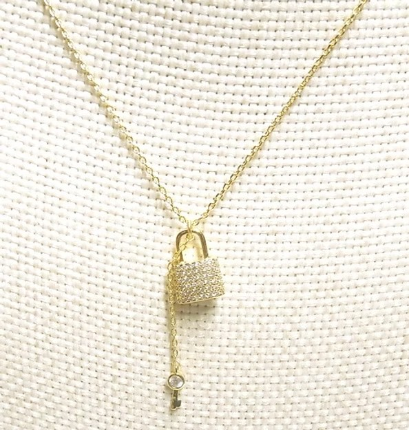 Lock & Key Necklace - Gold