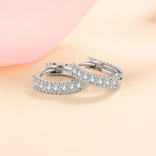 Moissanite Wedding Hoop Earrings in 925 Sterling Silver