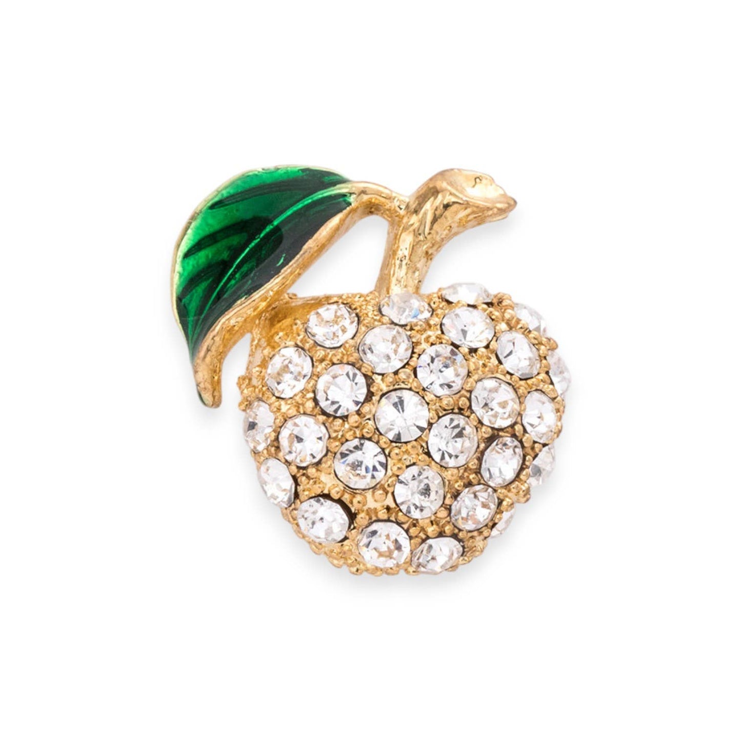 Crystal Apple Lapel Pin