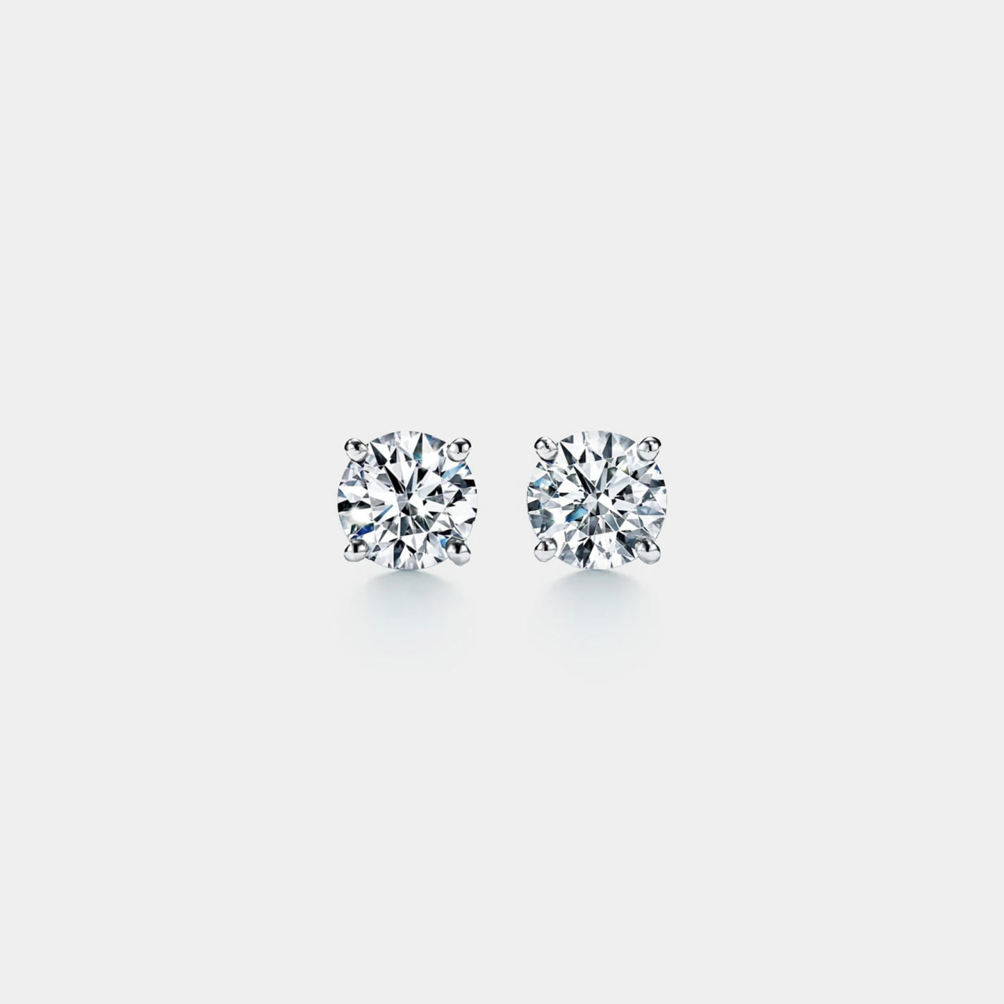 Four-Prong Moissanite Stud Earrings in 925 Sterling Silver