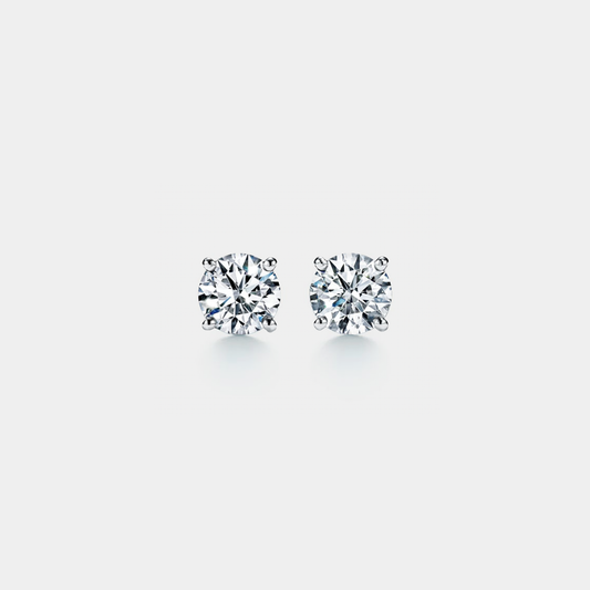 Four-Prong Moissanite Stud Earrings in 925 Sterling Silver