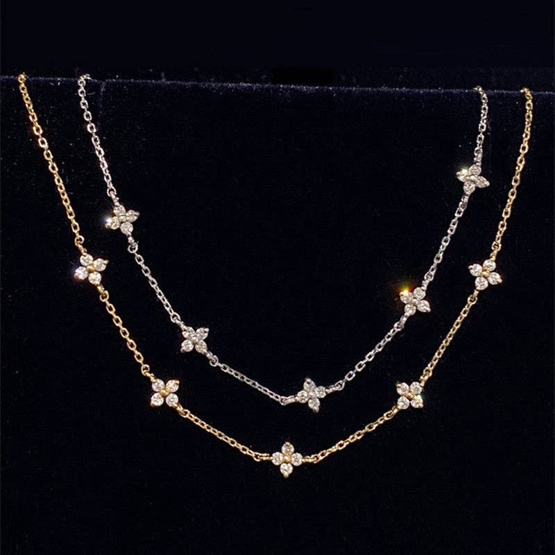 Dainty Four Leaf Clover Bracelet in 925 Sterling Silver