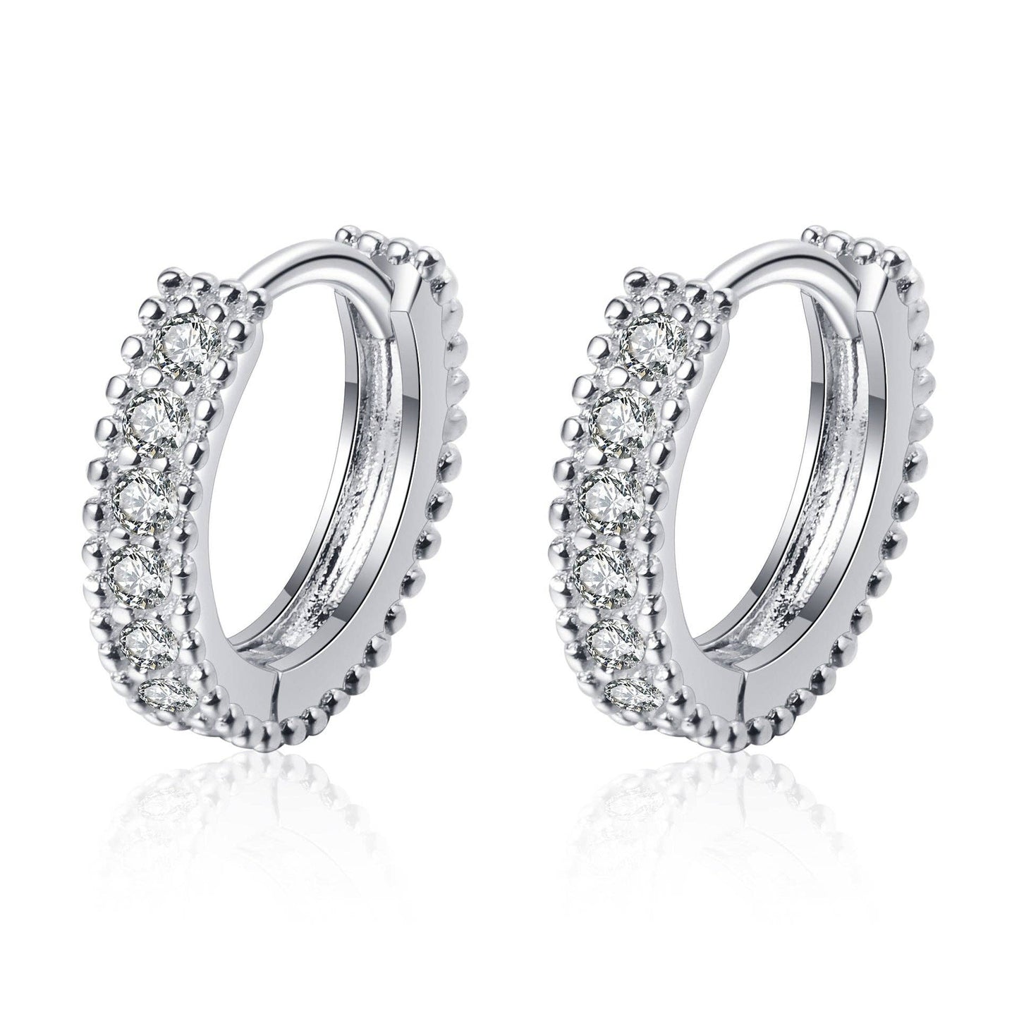 Moissanite Wedding Hoop Earrings in 925 Sterling Silver