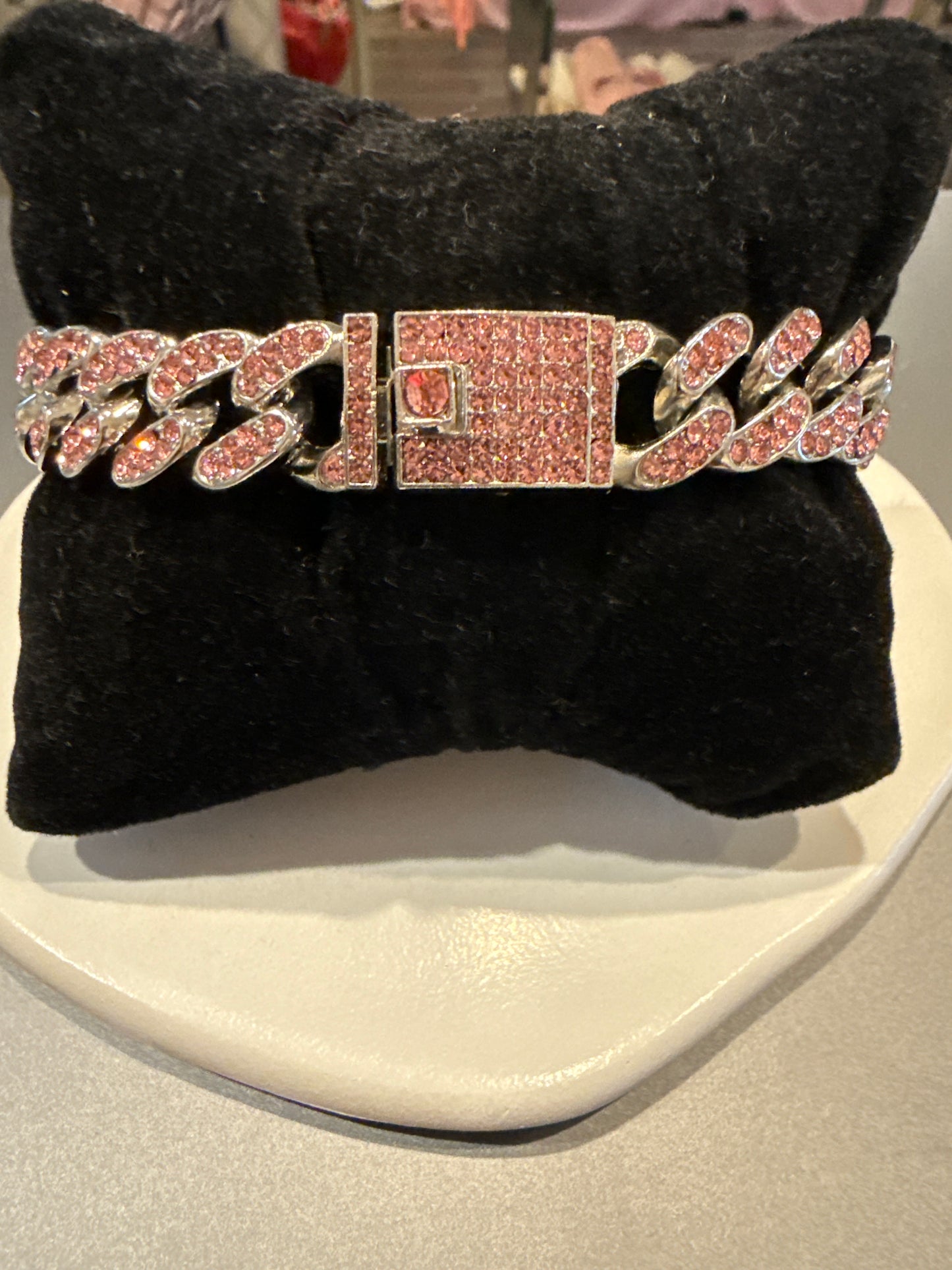 Chain Link Pink Bling Bracelet