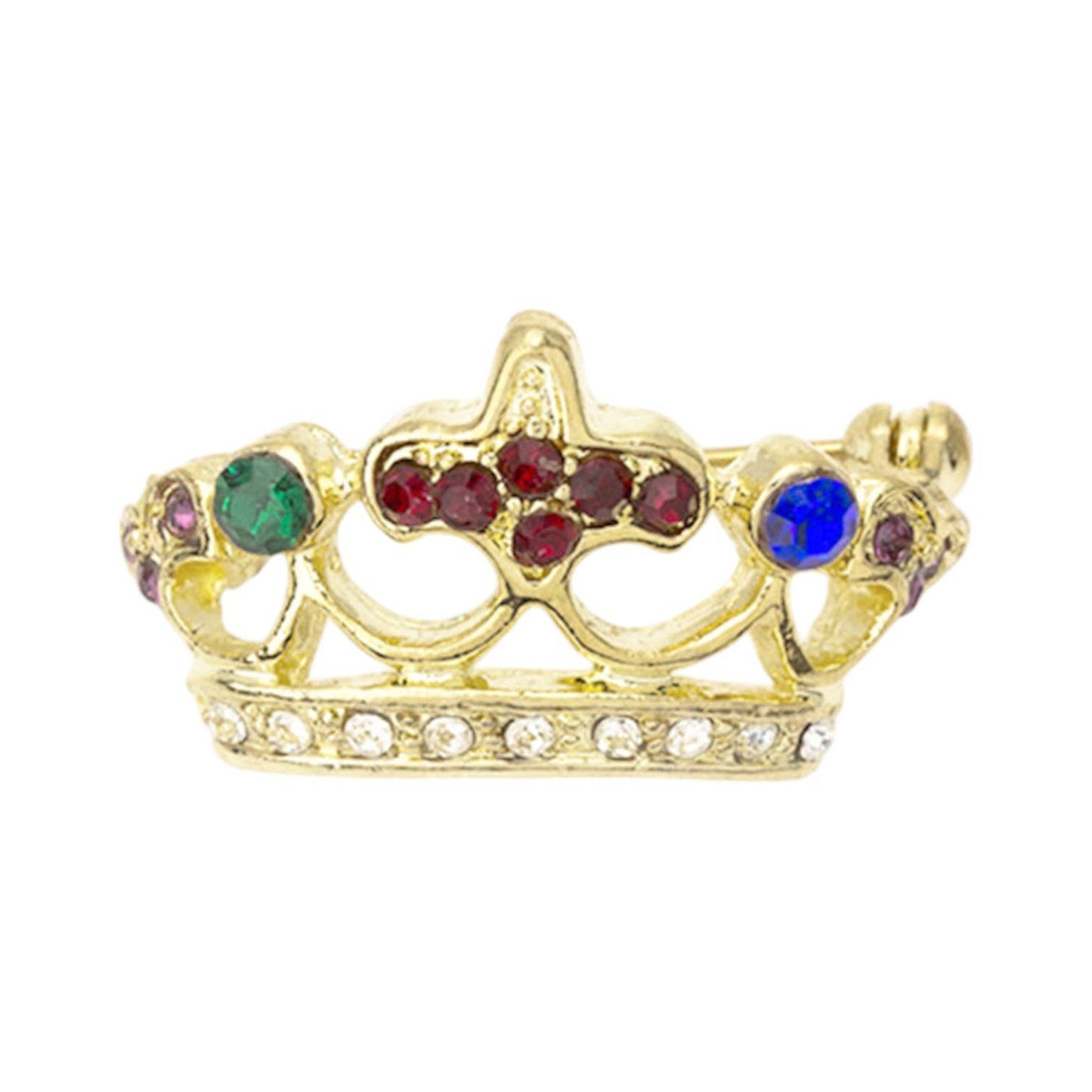 Vintage Crystal Crown Brooch