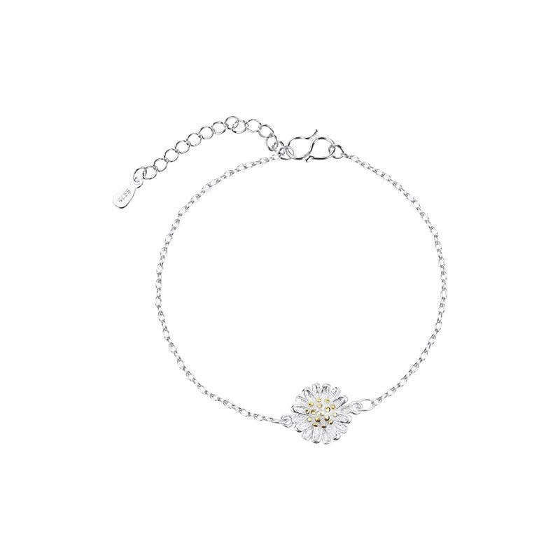 Daisy Layered Ankle Bracelet Anklet in 925 Sterling Silver