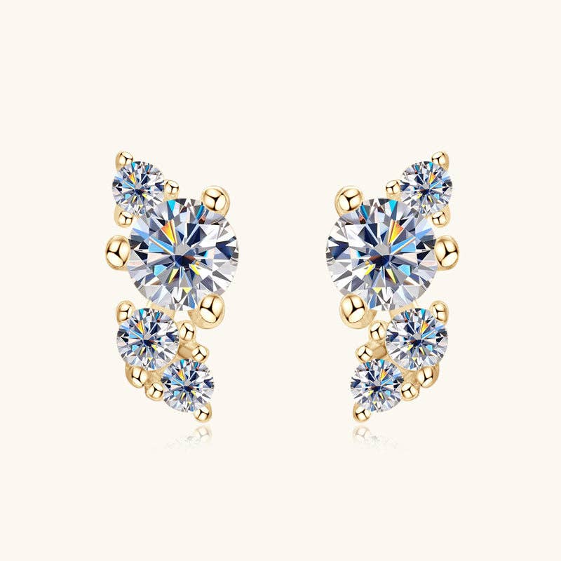 Moissanite Wedding Stud Earrings in 925 Sterling Silver