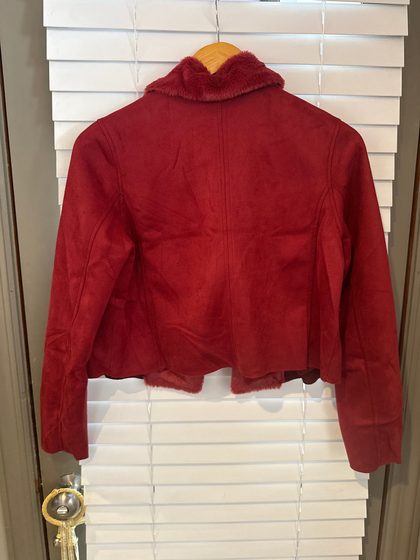 Fur/Faux/Sued Biker Wine S
