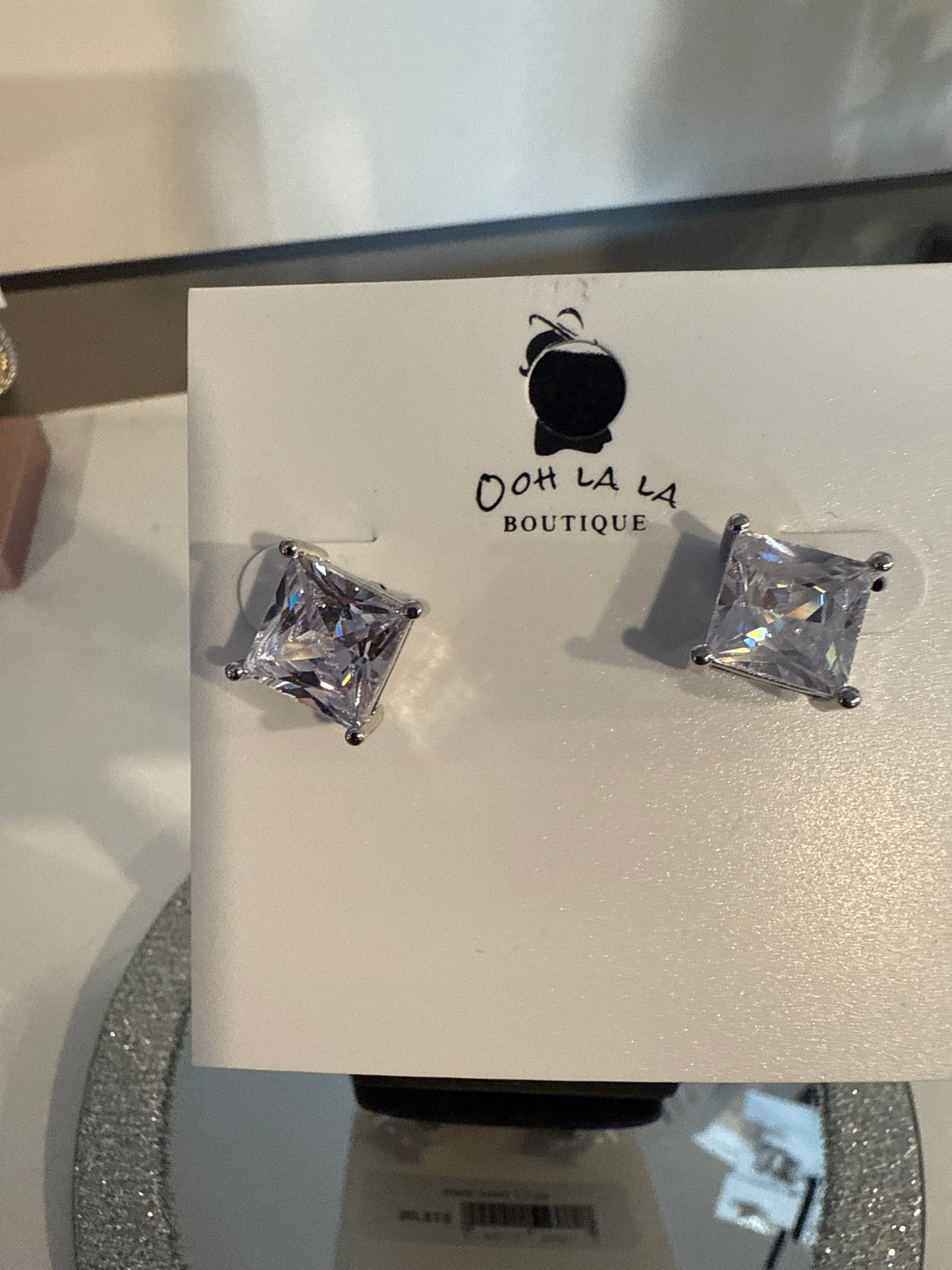 Sq CZ Silver Diam