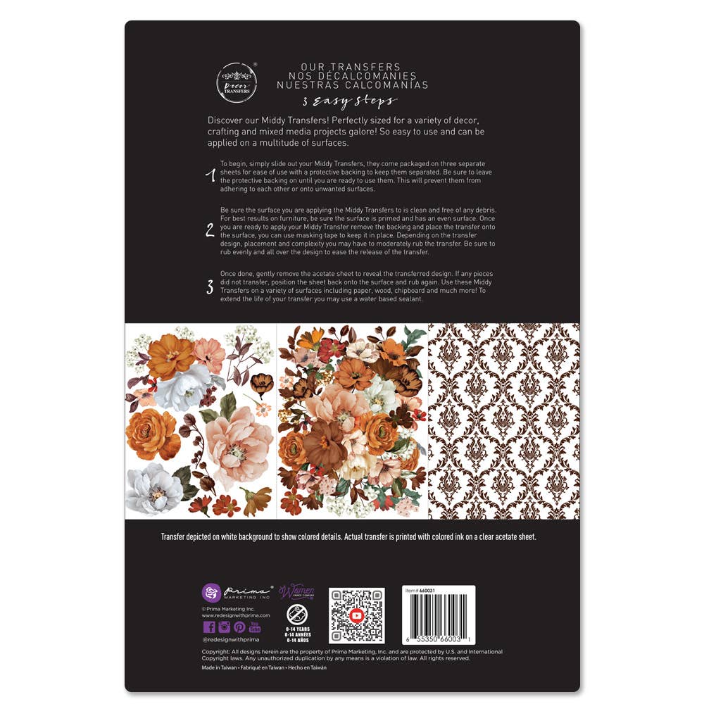 Redesign With Prima Decor Transfers 8.5x11 Classic Peach