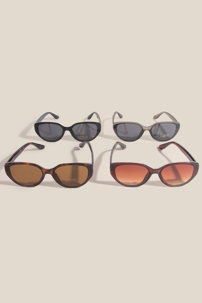 Thin Frame Oval Lens Sunglasses Set