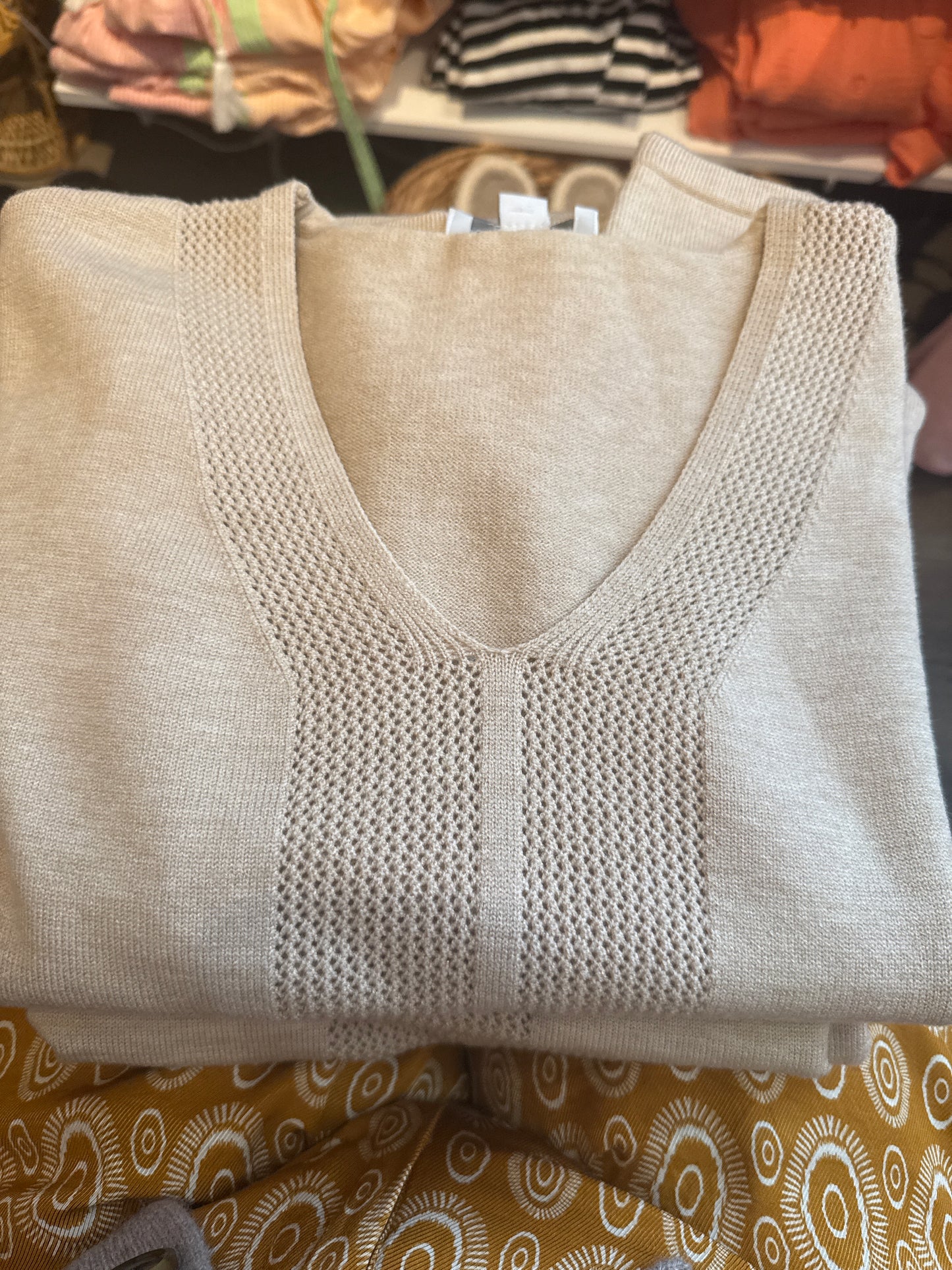 Short Sleeve V-Neck Pullover