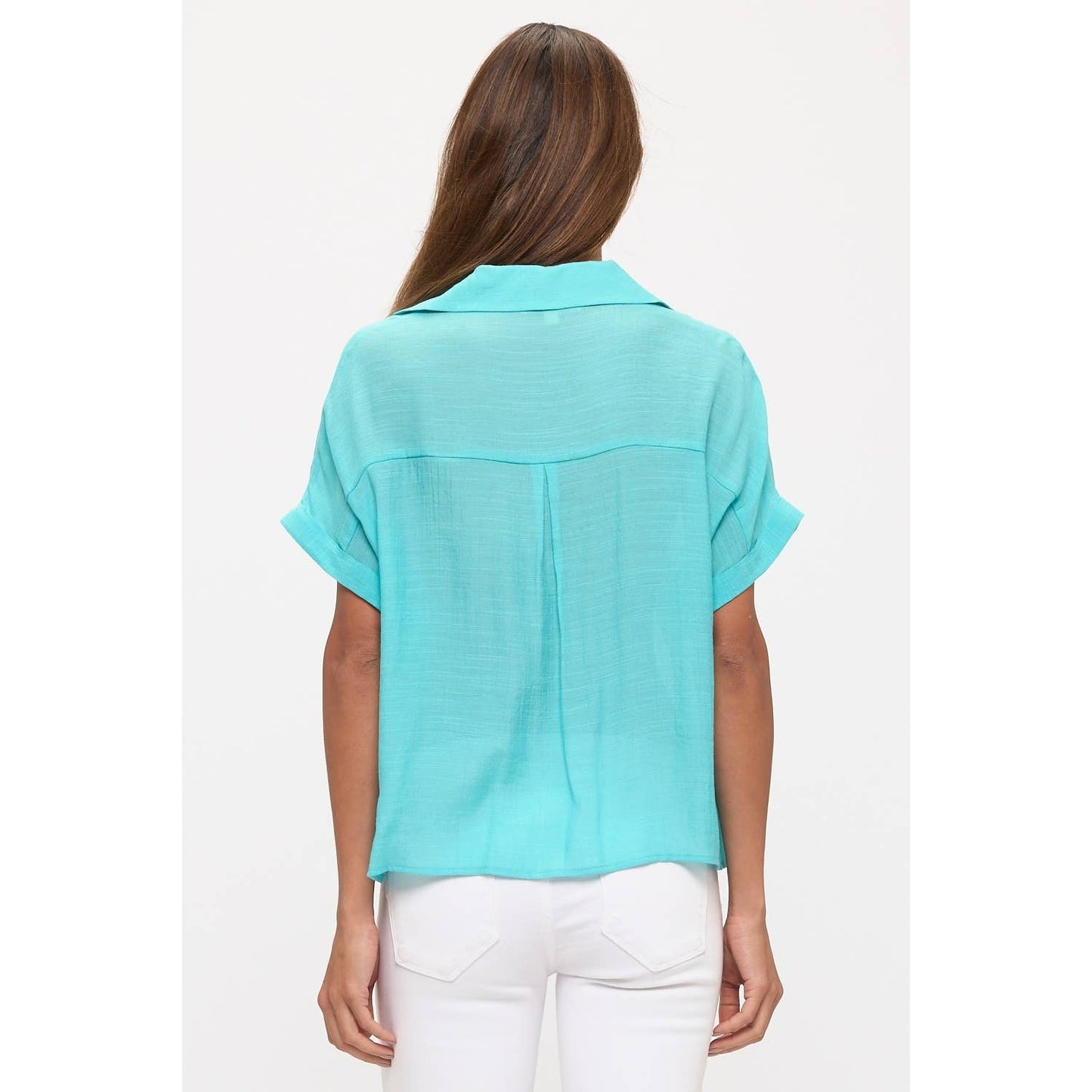 TIE FRONT BUTTON DOWN SHIRT