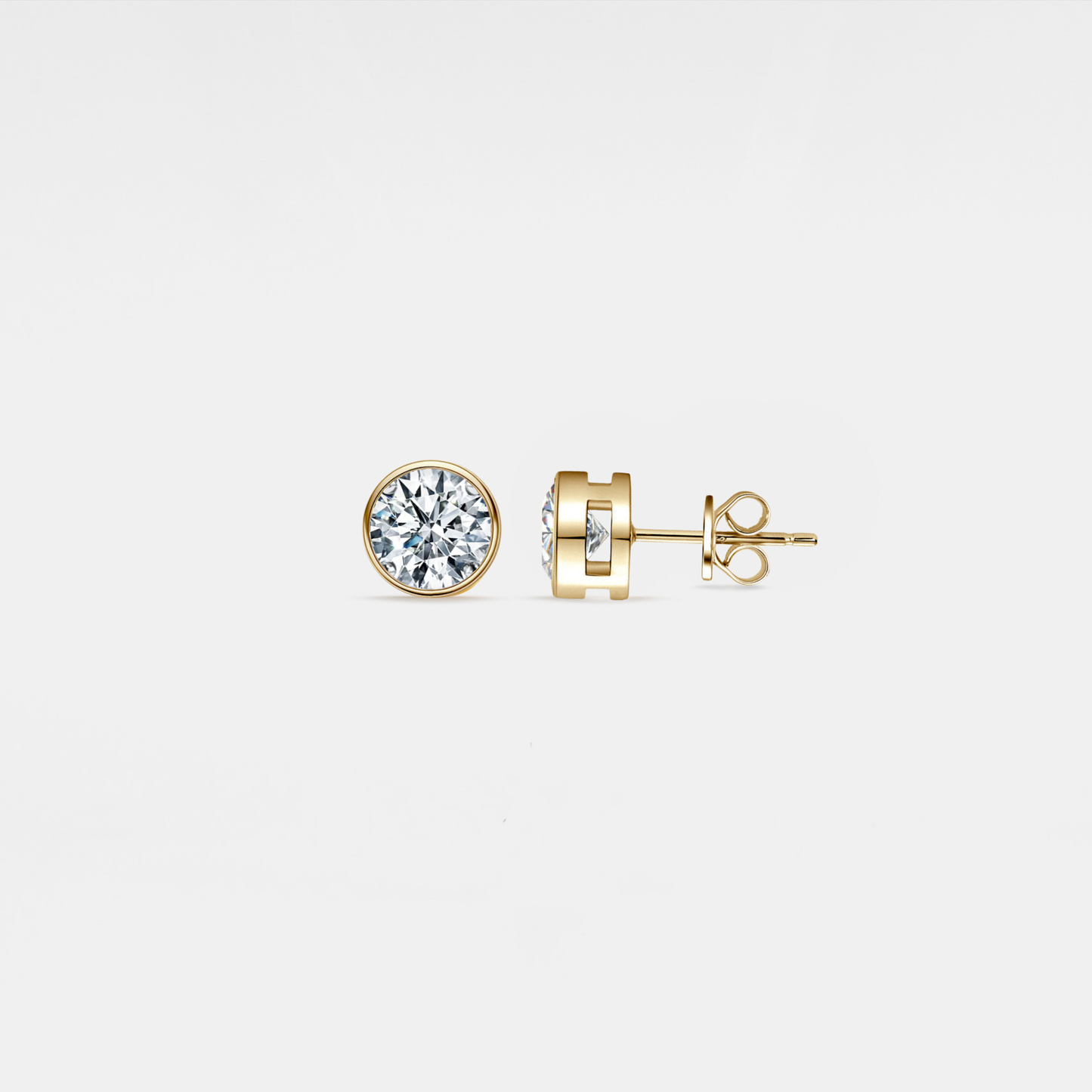 Moissanite Round Wedding Stud 925 Sterling Silver