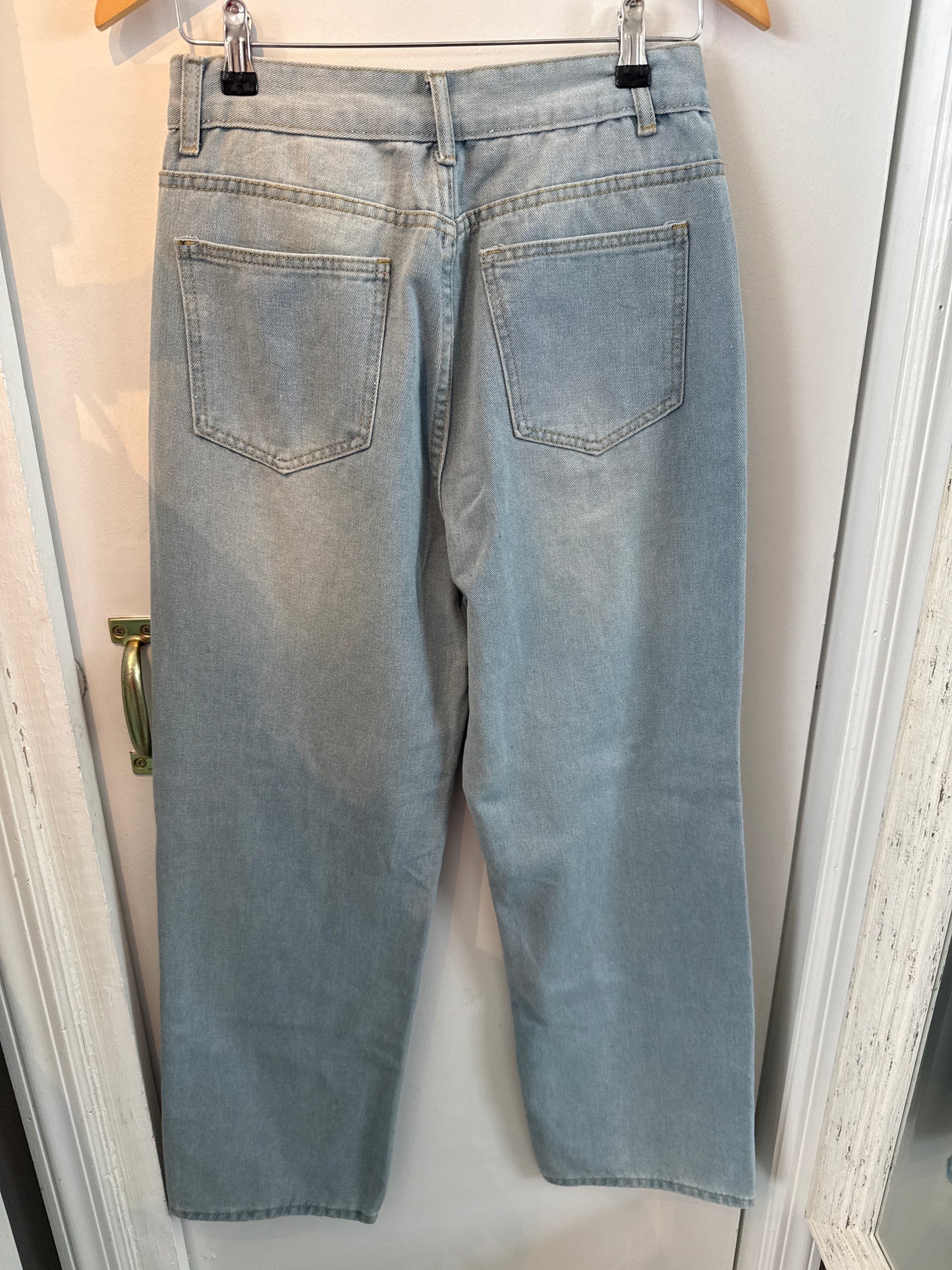 Loose High Rise Strt Blu