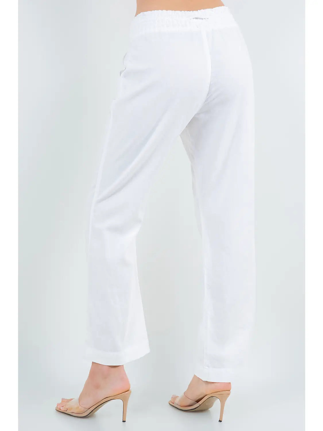 Oceanside Linen Blend Pull Up Pants