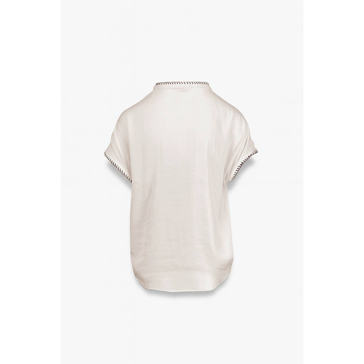 Whipstitch Drop Shoulder Regular Blouse