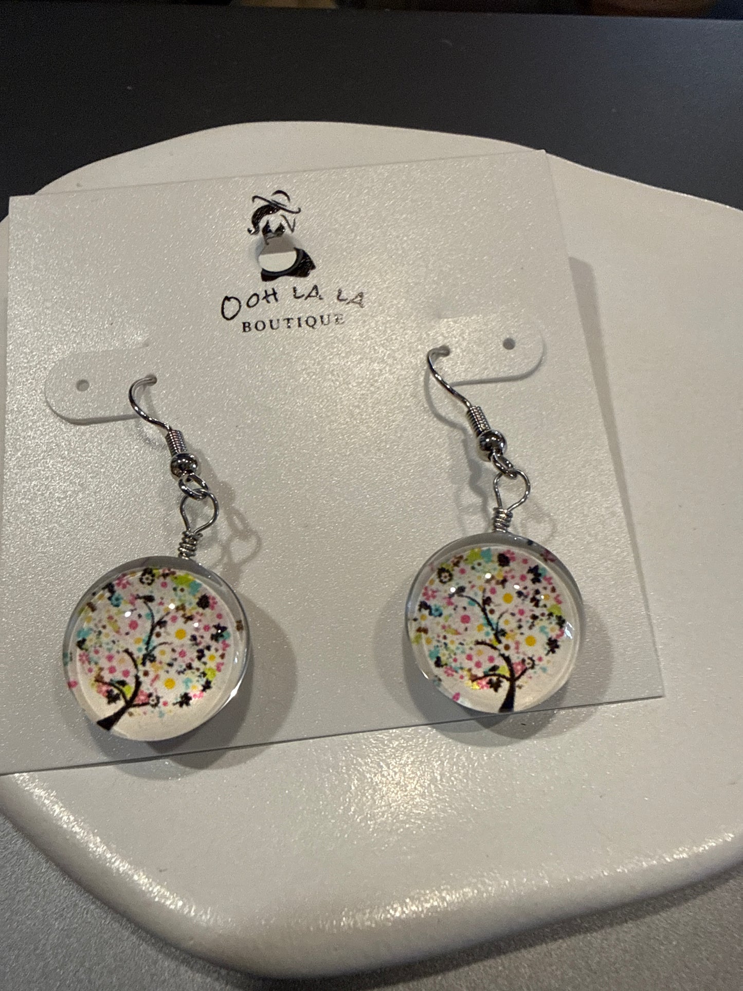 Floral Tree Drop Earrings
