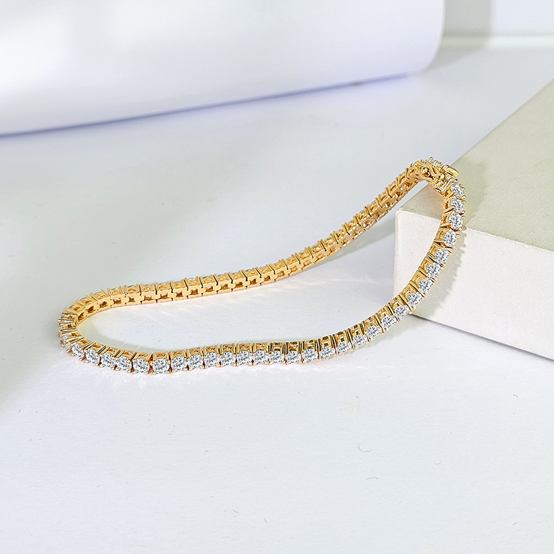 Classic Gold Stacking Tennis Bracelet in Solid Copper