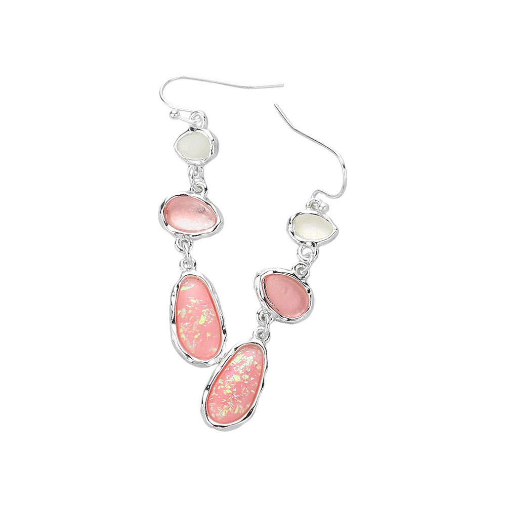 Pebble Link Dropdown Dangle Earrings