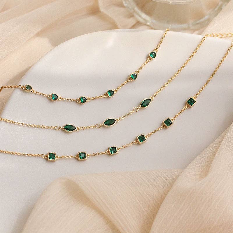 Green Color Gemstone Wedding Bracelet in 925 Sterling Silver