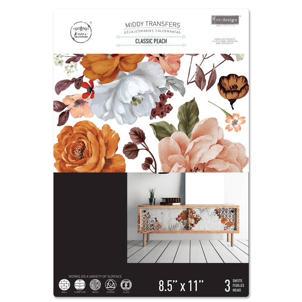 Redesign With Prima Decor Transfers 8.5x11 Classic Peach