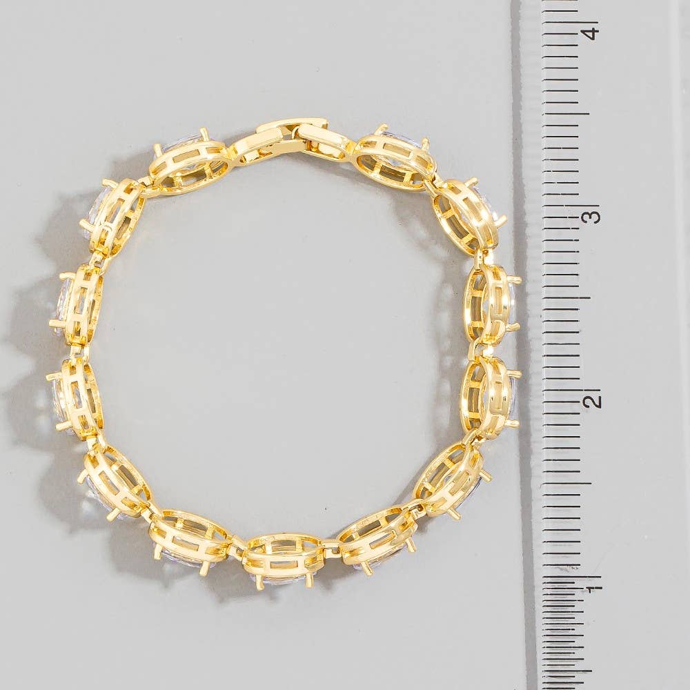 Multi Cz Chain Link Bracelet