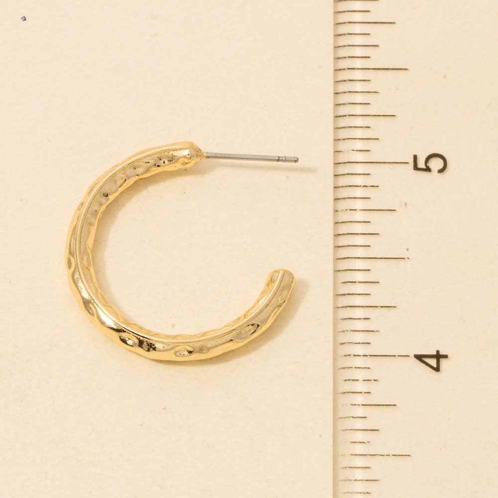 Gold Dipped Textured Hoop Earrings