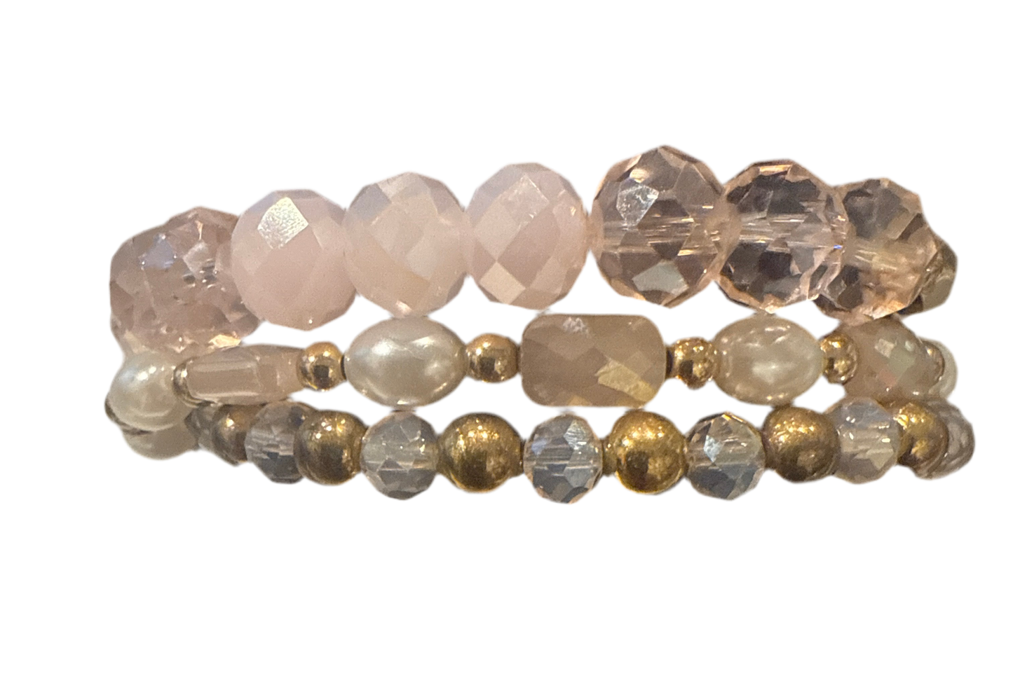 Gold Pink Pearl Bracelet