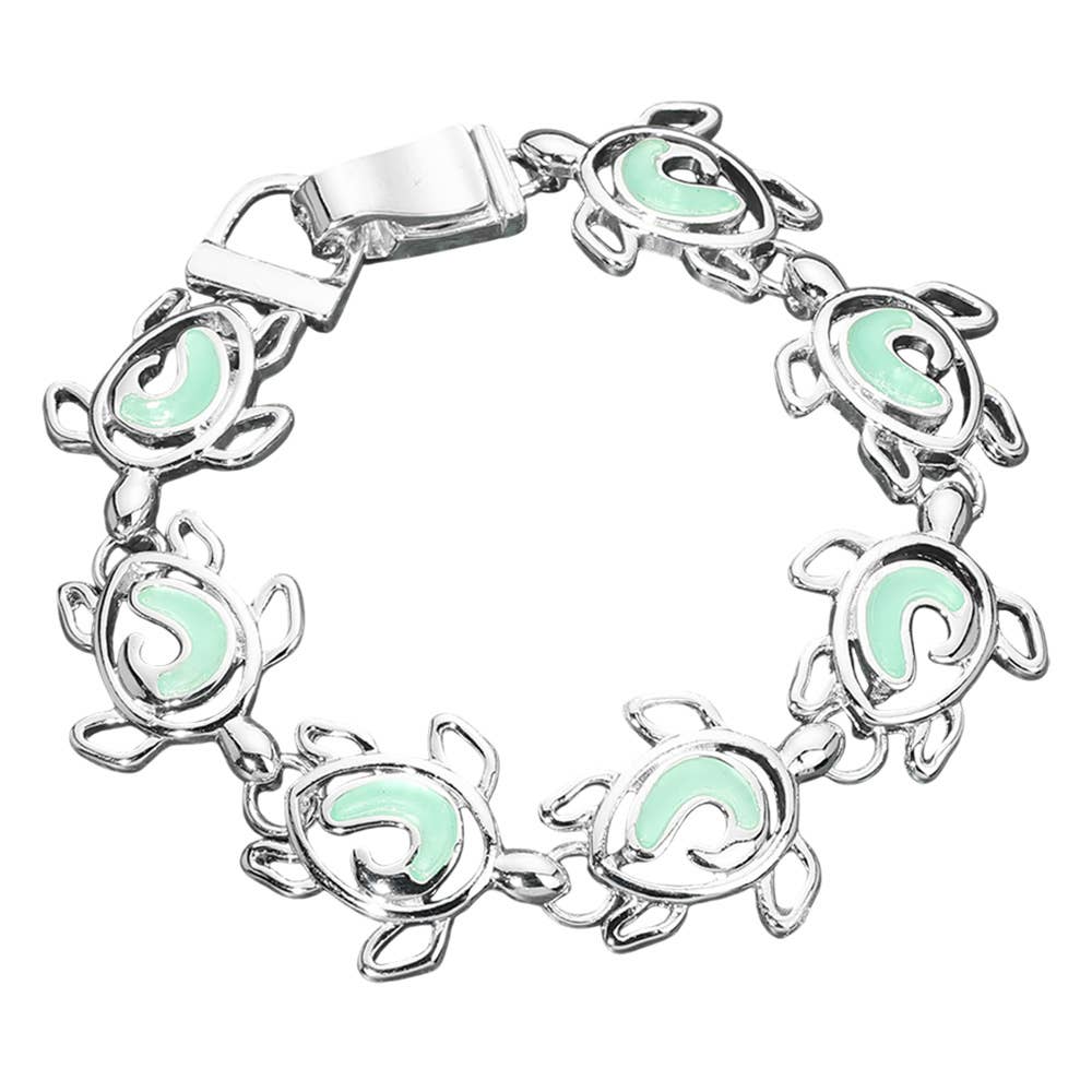 Sea Glass Turtle Link Magnetic Bracelet