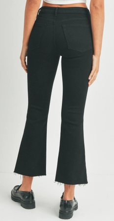 Jeans Cropped Flare Blk - 12