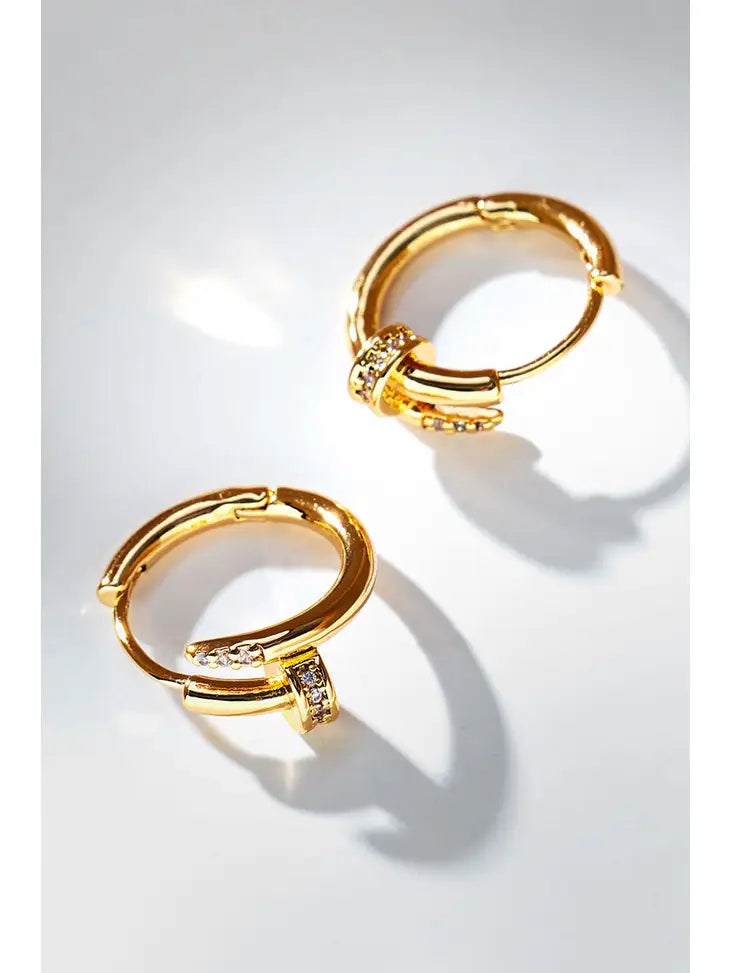 Kate 14K Gold Dipped Spiral Huggie Earrings - Gold