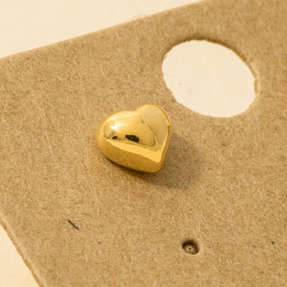 Gold Dipped Mini Heart Stud Earrings