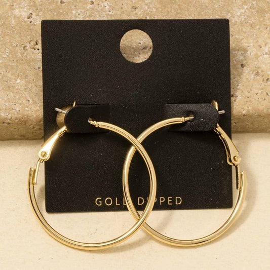 Gold Dipped 30Mm Latch Hoop Earrings