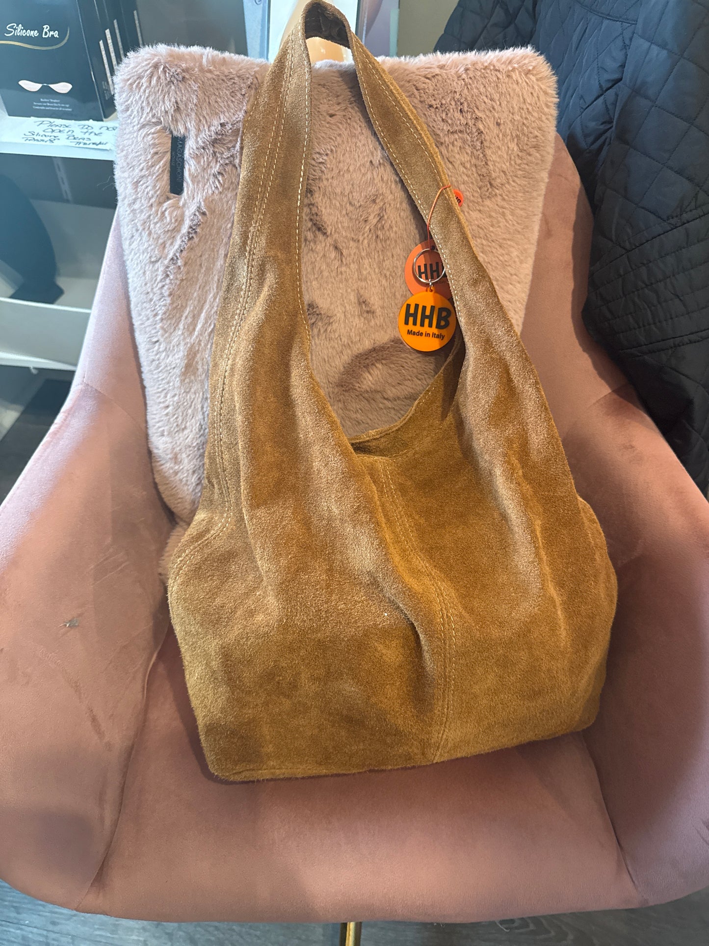HB Suede Bags Cognac