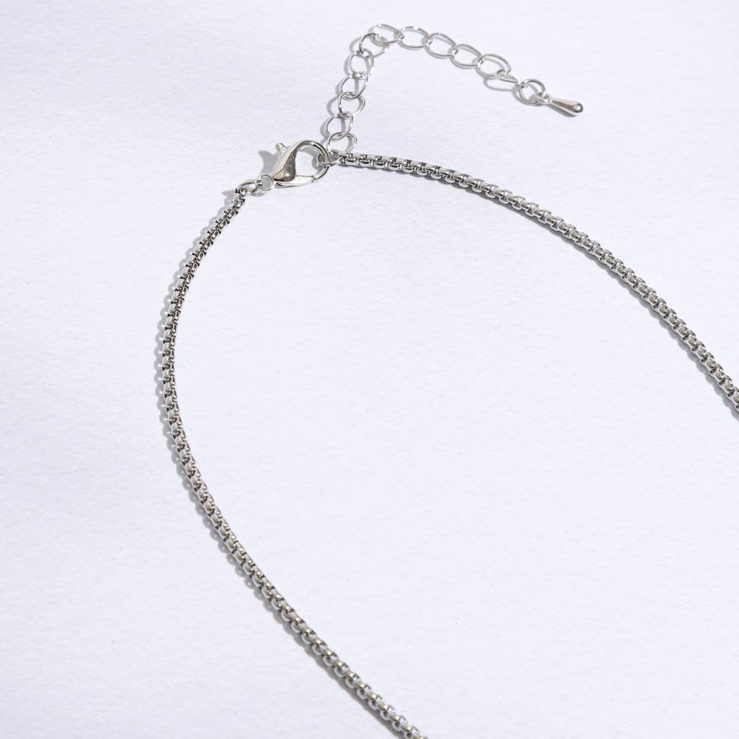 CZ Cross Pendant Multi-Toned Necklace