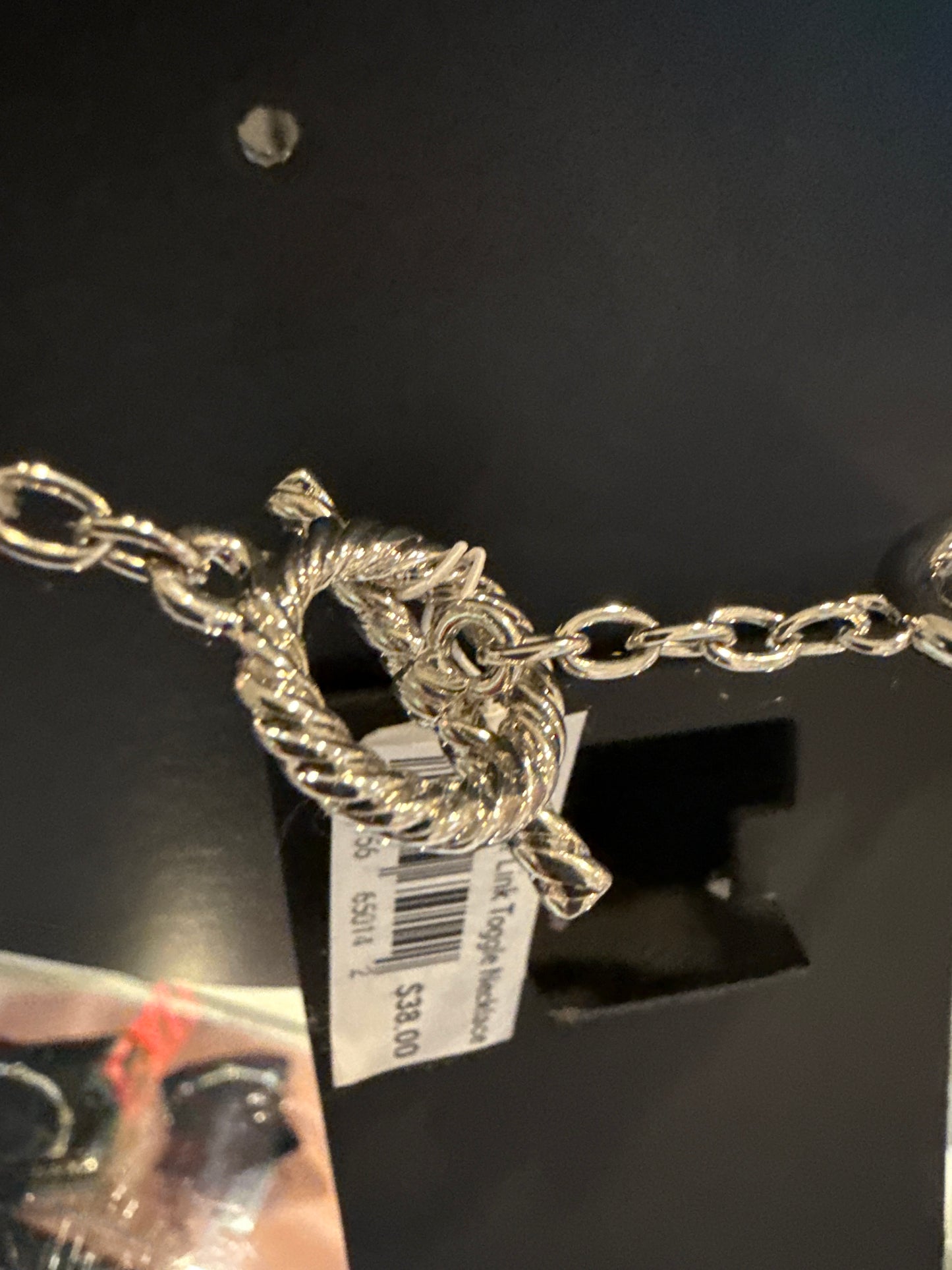Large Silver Link Toggle Necklace