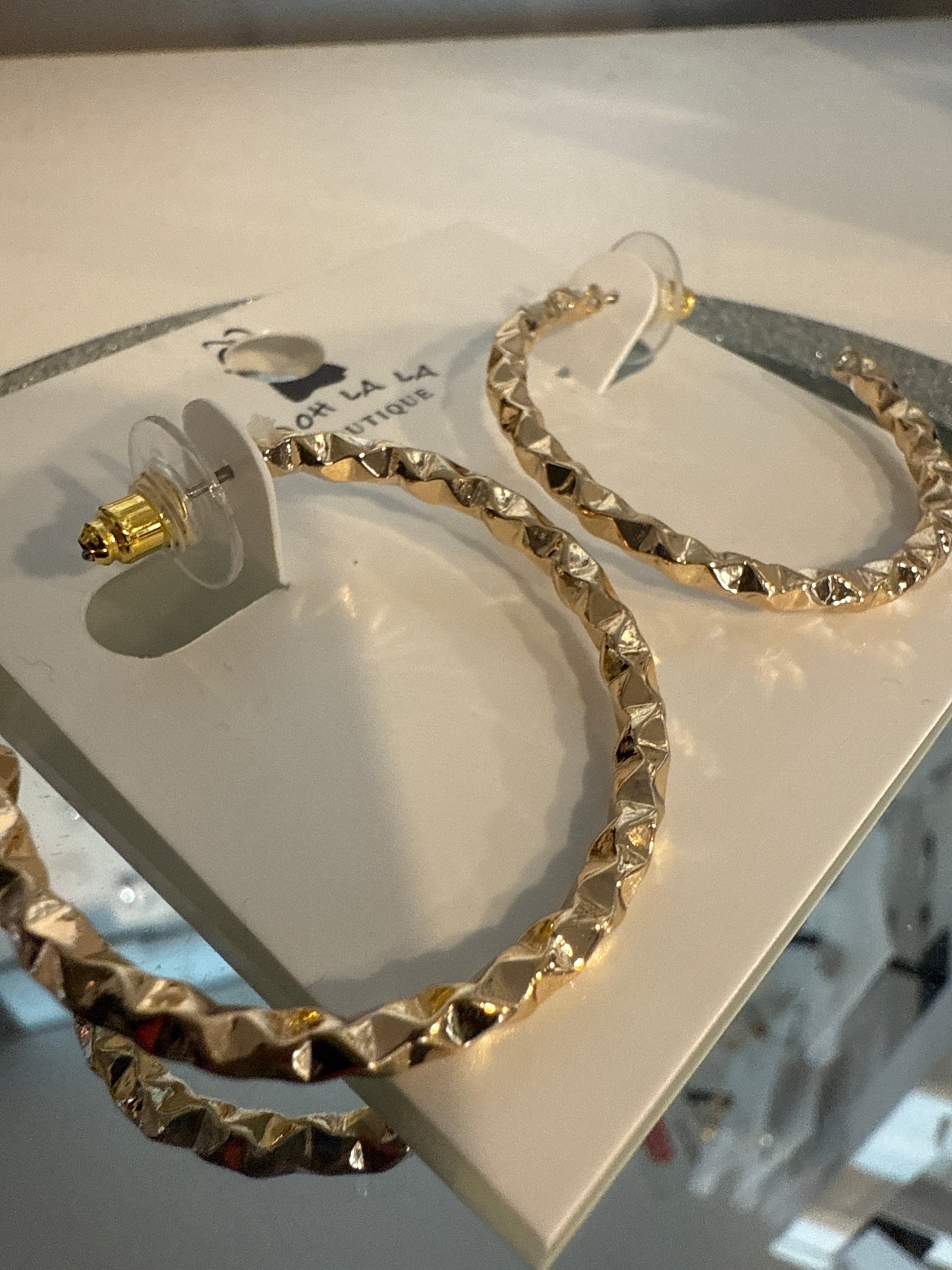 Textured Metallic Hoop G