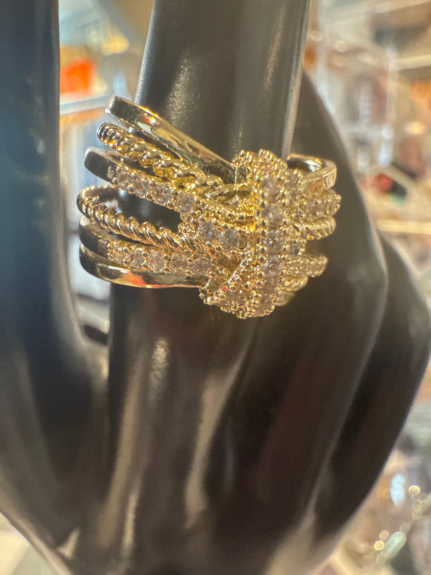 Golden Crystal Bow Tie