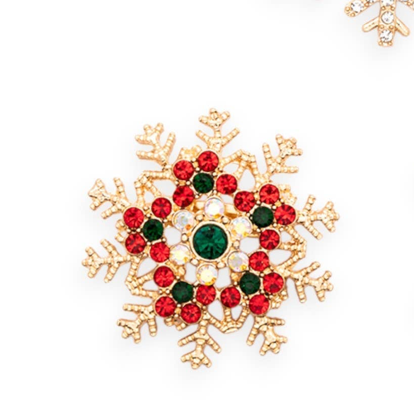 Crystal Snowflake Brooch