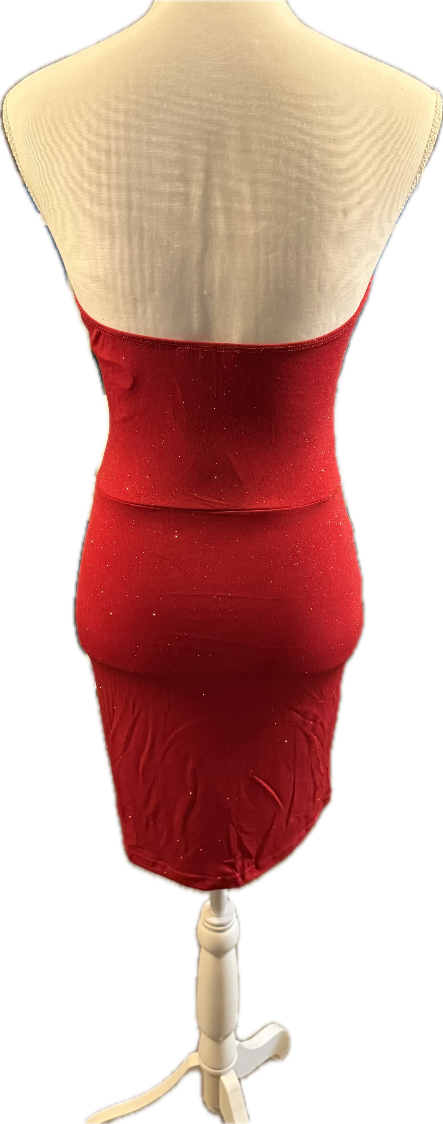 Red Glitter Evening Dress