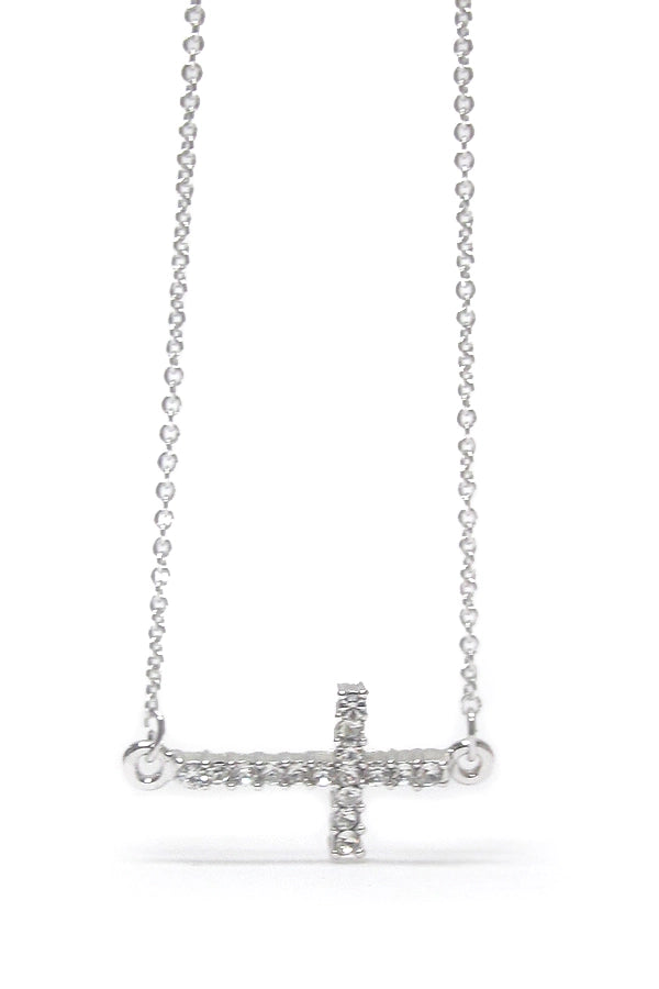 Crystal Cross Pendant Necklace