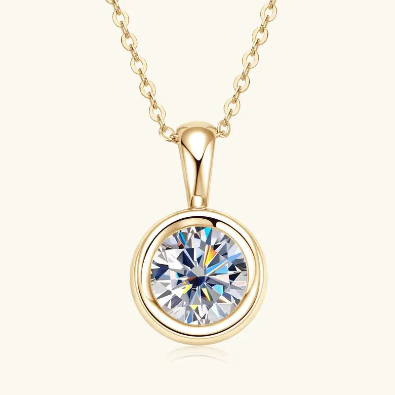 Solitaire Bubble Moissanite Necklace in 925 Sterling Silver